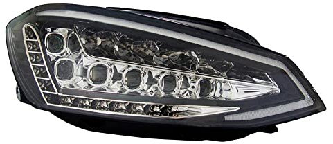 AUTO-STYLE Satz Scheinwerfer Full-LED inkl. TFL kompatibel mit Volkswagen Golf VII 2012-2017 - Schwarz - inkl. Stellmotor