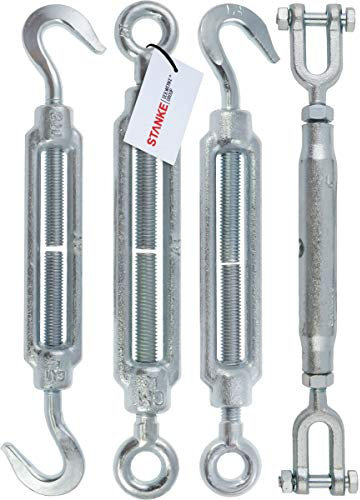 Seilwerk STANKE M5 Tensor Anilla-anilla de acero galvanizado 70 mm, Tensor para cuerdas de acero