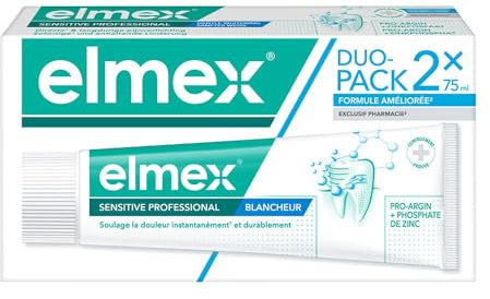 Elmex - Sensitive Pro - Dentifrice Blancheur Dents Lot de 2 boîtes de 75 ML
