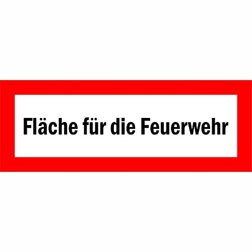 Indigos UG - Schild Fläche für die Feuerwehr Hinweischild Brandschutz 59,40x21,00 cm - Warnung - Sicherheit - Hotel, Firma, Haus - Aluverbundplatte 3mm - Hinweisschild - Warnschild