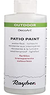 Rayher patio paint, vernice acrilica per esterni, base trasparente, resistente alle intemperie, 236ml, 38611702