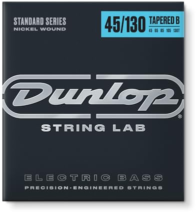Jim Dunlop DBN45130T Nickel Wound Bass Strings W/Tapered B, Medium.045–.130, 5 Strings/Set