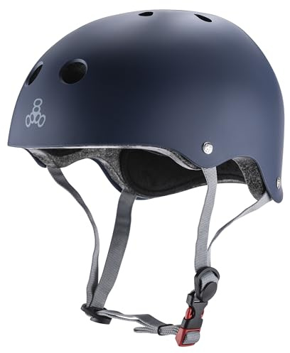Triple 8 Brainsaver Helmet with EPS (Rubber Blue, Small/Medium)