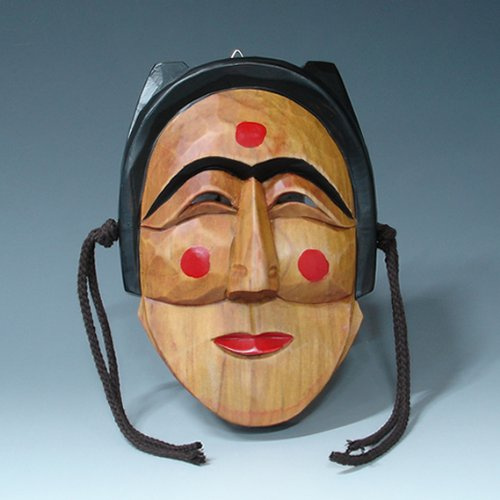 Antique Alive Hand Carved Traditional Korean Decorative Mask Tal Dance Play Wooden Wall Decor Plaque Art Mask Wood Hanging Asian Mask (Hahoe Woman-Brown)