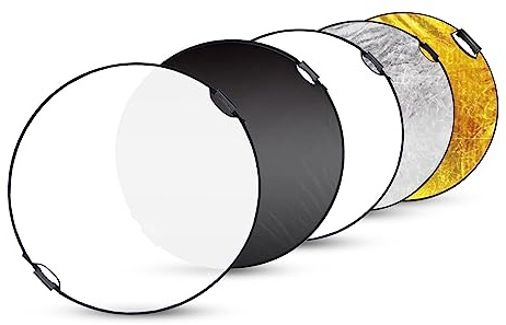 Selens 32 Inch (80cm) Reflector Photography, Collapsible Light Reflector with Carrying Case, 5 in 1 Handle Reflector for Photography Photo Studio Lighting -Translucent, Silver, Gold, White and Black