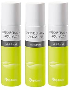 Spitzner Duschschaum Acai-Yuzu (3 x 150 ml) – Vitalisierende Wellness-Dusche, exotische Power-Früchte, sanft reinigender Schaum, hautverträglich und vegan