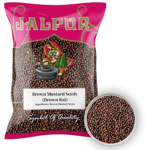Jalpur Brown mustard Seeds (Brown Rai) 1kg – Whole Spice | 100% Pure Brown Mustard Seeds for Cooking, Pickling, Tadka & Traditional Recipes | Mustard Seed with Strong Aroma & Health Benefits
