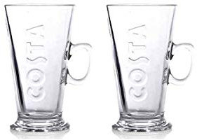 Costa V Shapped Latte Glasses 2 Pack Genuine Product Size Large 440ml