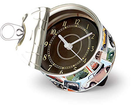 BRISA VW Collection - Orologio da tavolo Volkswagen Maggiolino Beetle, Orologio magnetico, MyClock personalizzabile, Regalo con foto (Francobolli)