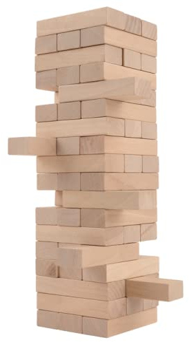 CoolToys Timber Tower Wood Block Stacking Game – Original Edition (48 Pieces)