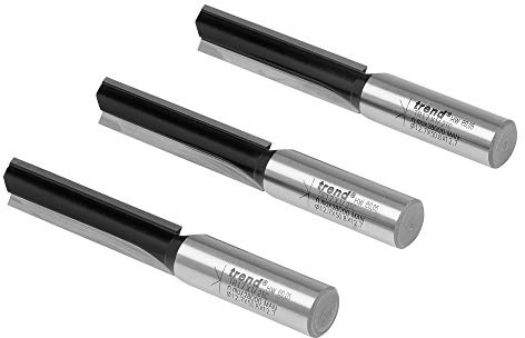Trend Trade Straight Router Cutter 3 Pack, 1/2 Inch Shank, 12.7mm Cut Diameter & 50mm Cut Length, Tungsten Carbide Tipped, TR/PACK/2