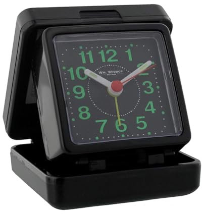 Wm Widdop Quartz Travel Alarm - Black case/dial