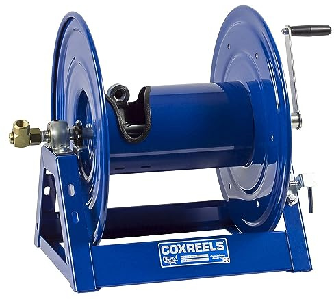Coxreels 1125-5-50 Hand Crank Steel Hose Reel - 3,000 PSI - Holds 3/4 x 50' Length Hose - Perfect for Air Compressor, Garden, Pressure Washer, Electric Hoses (Hose Not Included) Made in USA