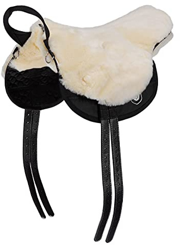 CHRIST Sella per Cavallo Basic Plus Sella in Pelle di Agnello, con Imbottiture Estraibili Bareback-Pad, nei Colori Naturale e nelle Misure: mezzosangue