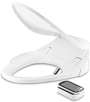 Kohler PureWash E750 Elongated Heated Bidet Toilet Seat, White with Touchscreen Remote Control, Quiet-Close Grip-Tight Lid, Self-Cleaning Wand, Warm Water Bidet, Adjustable Water Pressure, Nightlight
