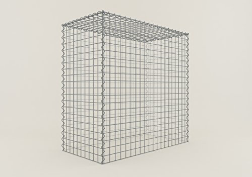 GABIONA Cesta para piedra (rectangular, malla de 5 x 5 cm, profundidad de 50 cm, cesta de cultivo tipo 3, cierre de espiral, galvanizada (100 x 100 x 50 cm)