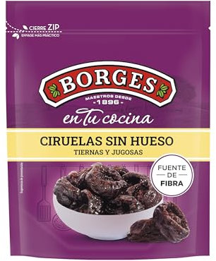 Borges - Ciruelas California Sin Hueso Borges En tu Cocina - Alto contenido en vitamina A y B3, Potasio, Magnesio y Calcio - Sin Aceite de Palma, Vegano - Paquete de 150 gramos