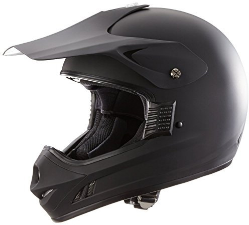 protectWEAR Motorradhelm Motocrosshelm Endurohelm einfarbig matt schwarz