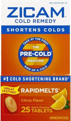 Zicam Cold Remedy Rapidmelts Citrus Flavor 25 tabs (Pack of 3)