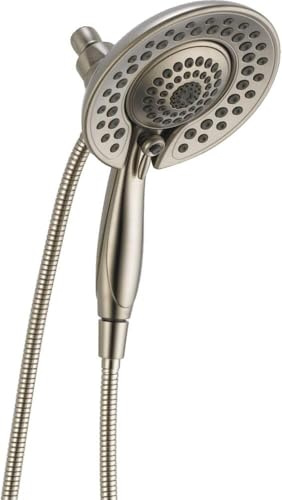 DELTA 5-Spray Touch-Clean In2ition 2-in-1 Dual Hand Held Shower Head with Hose, Stainless 58569-SS-PK