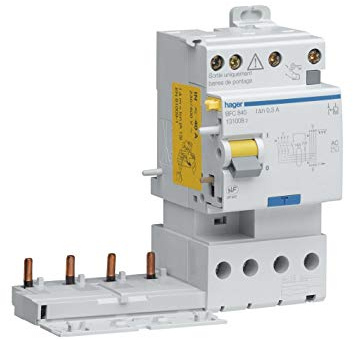 bloc différentiel - 3 phases + neutre - 40a - 300 ma - type ac - hager bfc840