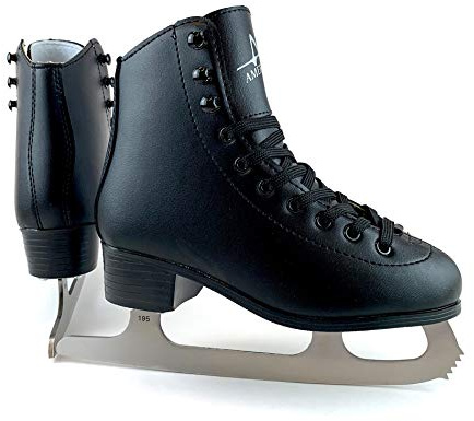 American Athletic Shoe Boy's Tricot Lined Figure Skates, Black, 2 (51702)