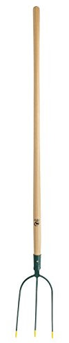 Leborgne 428301 Fourche à foin douille 3 dents 30 cm avec manche en Bois