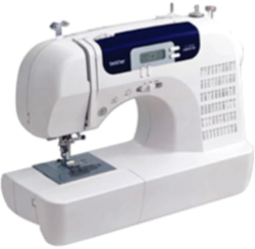 Brother Sewing and Quilting Machine, CS6000i, 60 Built-in Stitches, 2.0 LCD Display, Wide Table, 9 Included Sewing Feet, Beige/Blue