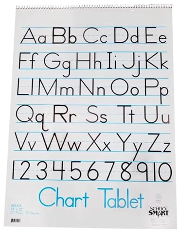 School Smart Chart Paper Pad, 32 x 24 Inches, 1-1/2 Inch Rule, 25 Sheets