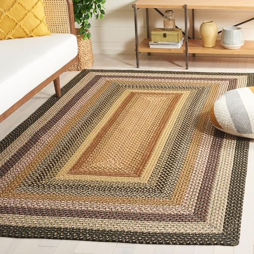 SAFAVIEH Washable Rug Outdoor Braided Collection - 6' x 9', Multi, Handmade & Reversible, Non-Shedding & Easy to Clean, Ideal for Patio, Backyard, Mudroom (BRD308A)