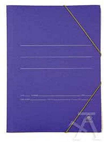 PACK 20 CARPETA CARTON Fº GOMAS Y SOLAPAS AZUL