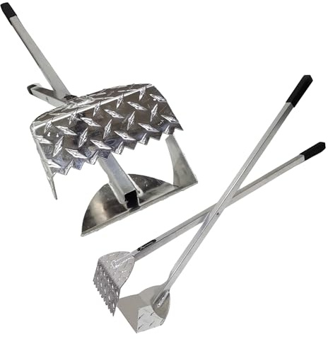 ActiveDogs Dog Poop Scooper Heavy Duty - Best Ever Dog Pooper Scooper with Teeth - Outdoor Welded Aluminum Metal & Solid Bolt Pet Waste Removal Shovel, USA Made