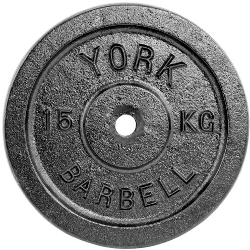 York Fitness 15kg Single Standard Cast Iron Disc