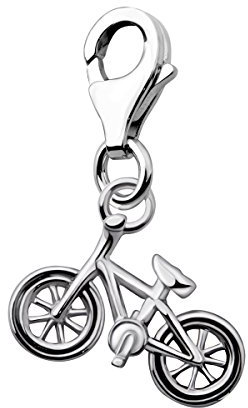 Quiges Charms Anhänger Fahrrad Versilbert Damen Schmuck für Bettelarmband