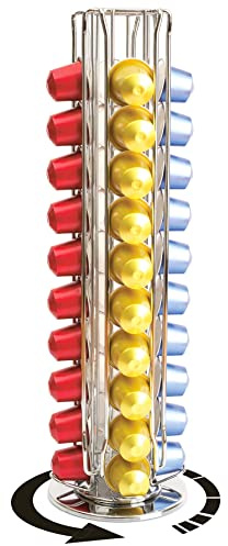 Cobb Industries® - Osiris CH0015 - Portacapsule rotary in metallo acciaio inossidabile per Nespresso 40 capsule Stand porta capsule di caffè