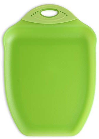 Dexas Chop & Scoop Cutting Board, 9.5 x 13 Inch, Solid Green, BPA-Free Dishwasher Safe Kitchen Prep Board with Handle