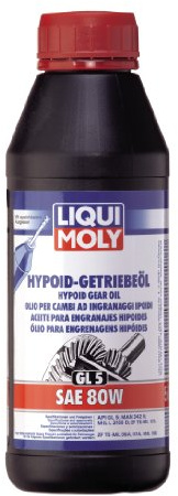 LIQUI MOLY Aceite para engranajes hipoides (GL5) SAE 80W | 500 ml | Aceite de engranajes | Aceite hidráulico | 1402