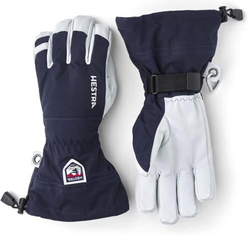 Hestra Gants Heli Ski 5-Finger Femme/Homme - avec doigts doublure, Fermeture Fermeture scratch, Fermeture scratch automne-hiver Hiver - 7 HS bleu fonce