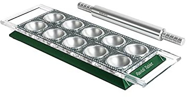 Marcato Ravioli Tablet Nudelform, Aluminium, Grün, 36 x 21 x 7 cm