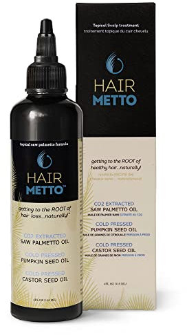 Hairmetto topique Saw Palmetto (CO2 sorti/85–95% acides gras), Graines de citrouille Cuir Chevelu Huile pour Alopécie repousse des cheveux, pour homme/femme
