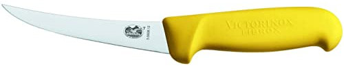 Victorinox Fibrox Couteau de Cuisine/Couteau à Désosser, Manche Ergonomique, 12 Cm, Jaune