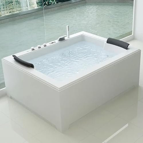 Bagno Italia Bañera de Hidromasaje 180x141x74 cm, Calentador y Sistema Completo de ozonoterapia (Opcional), con 32 chorros.