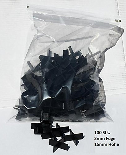 Fugenkreuze 3mm, Bauhöhe 15mm, 100 Stück im Beutel
