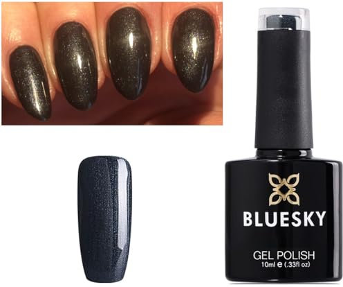 Bluesky Nail Gel Polish Grey Shimmer Overtly Onyx Dark GREY SHIMMER 80540 UV LED Soak Off 10ml