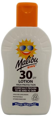 Loción solar SPF50 para niños, de Malibu