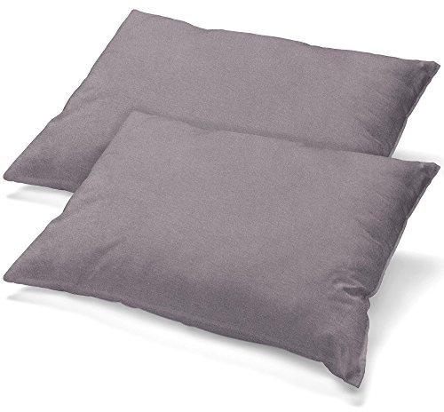 aqua-textil Classic Line Kissenbezug 2er-Set 40 x 80 cm dunkel grau Baumwolle Kissen Bezug Reißverschluss Jersey Kissenhülle