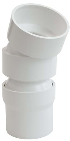 INEFA 2x Codo flexible para bajante, 22-45 grados 50mm Blanco PVC