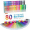 80 Stück Glitzer Gelstifte, Shuttle Art Gel Stifte Set, 40 bunte Glitzer Gelschreiber mit 40 Ersatzminen, glitzerstifte für Erwachsene und Kinder zum Markieren, Zeichnen, Schreiben geeignet