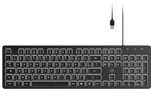 Mobility Lab Clavier Lumineux Filaire USB - Retroéclairage LED Blanc - AZERTY