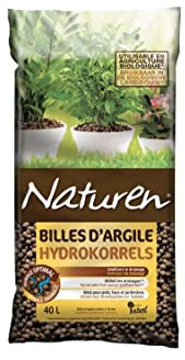NATUREN FERTILIGENE NATGIL - Billes d'argile UAB 40 L - Améliore Le Drainage - Réduit Les arrosages - Protège Les Racines du Gel - Idéal pour Pots, bacs et jardinières - Billes de Calibre 4-16 mm